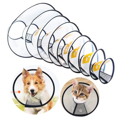 China Plastic Dog Elizabeth Collars Medical Care Recovery Plastic DETACHED Adjustable Anti-scratch Healing Cat Collar for sale