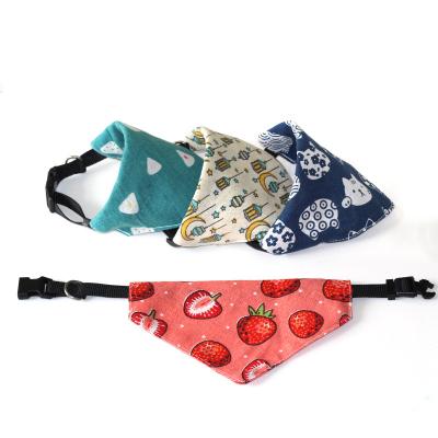 China High Quality Scarf Cotton Dog Pet Triangle Towel Dog Bandana Stocked Canvas Collar In Stock for sale