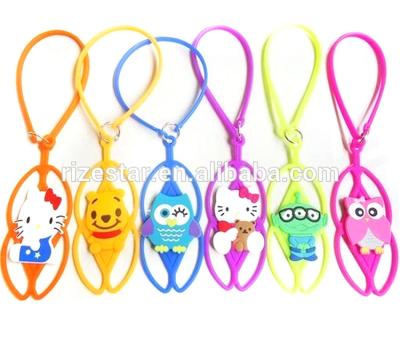 China Colorful Promotional Eco Friendly Flexible Stretch Silicone Gift Decoration Mobile Cell Phone Holder Lanyard for sale