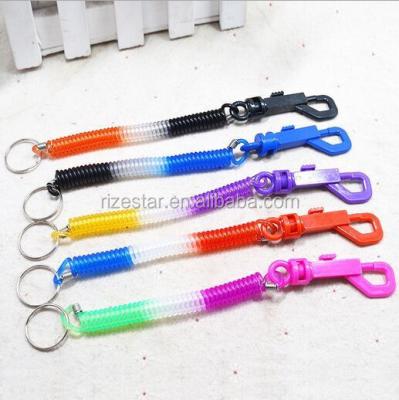 China Promotional Gift Plastic Bungee Coil Spring Lanyard for sale