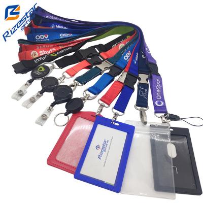 China 2020 Exhibition Lanyards Custom Key Chain ID Card Holder Lanyard Badge Reel Lanyard With Logo for sale