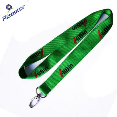 China Custom Printed Yiwu Factory Professional Security Polyester Green Neck Lanyard Strap For ID Card Holder Card Holder for sale