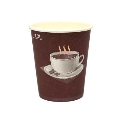 China 8oz 250ml Disposable Airlines Coffee Single Wall Paper Cup for sale