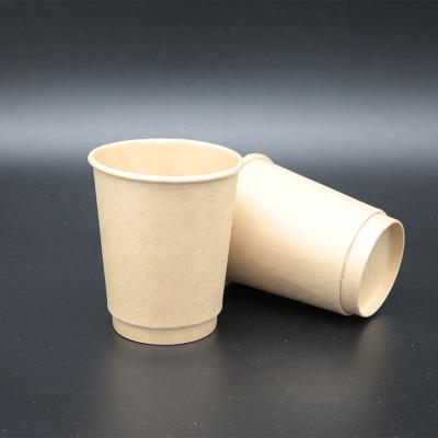 China Custom Logo Printed Disposable 12oz 400ml Recyclable Custom Biodegradable Bamboo Fiber Paper Cups for sale