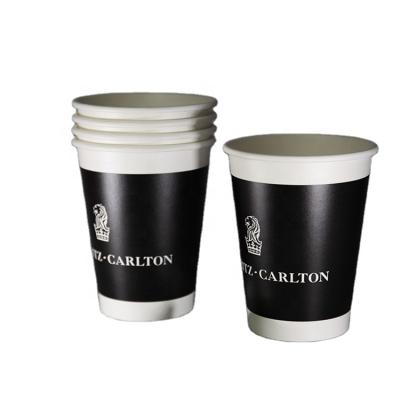 China Various Sale Recyclable Factory PE Paper Cup Glossy Printed Cold Drink Double Coffee for sale