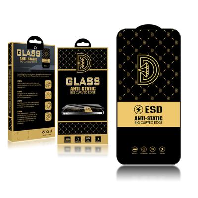 China Dust free Golden Diamond Anti-Static Film Og Full glue  Screen Protector Esd Anti Static Tempered Glass For Iphone 14 Plus 13 Pro Max for sale