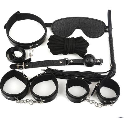 China PVC Bondage Collar Restraints Expanded Furniture Bondage Belts SM For Adult Games , SM Sets 9 Pcs for sale