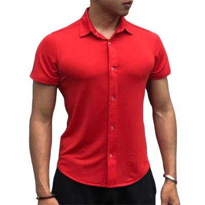 China 2021Short-Sleeved Anti-Wrinkle Shirt Men's Business Casual Dress Tooling Professional Work Stretch High-End Men's Shirt for sale