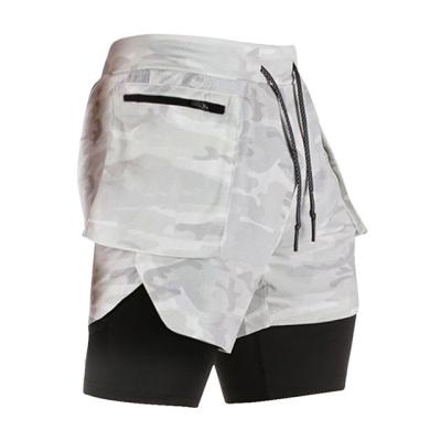 China 2020 Camouflage Breathable Running Shorts Men 2 In 1 Double Decker Quick Dry Sport Shorts Jogging Fitness Workout Shorts Mens Sports Short Pants for sale