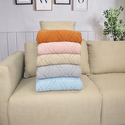 China Nordic Bohemian Anti-pilling Knitted Sofa Cover Bed End Air Treatment Blanket Office Midday Break Cover Blanket for sale