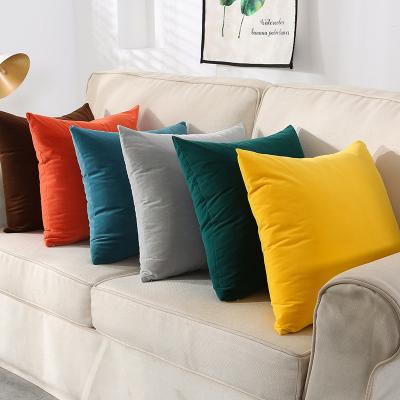 China Nordic Style Detachable And Washable Bed Size Office Sofa Cushion Solid Color Pillow Case Anti Dust Mite Velvet Velvet Pillow Coat Large for sale