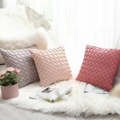 China Simple 3D Molotu Suede Fabric Knurling Cushion Cover Embossed Patterns Ins Style Tiles For Home Decor for sale