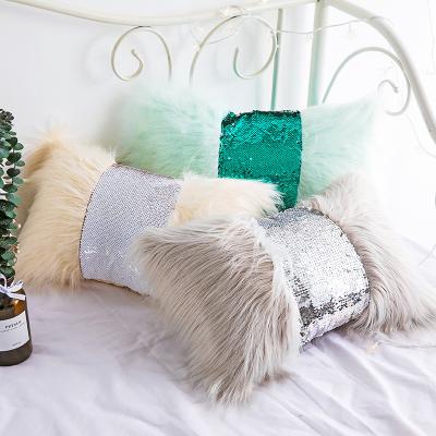 China 2019 electric hot sale molotu fur cusions magic sequin pillow for sale