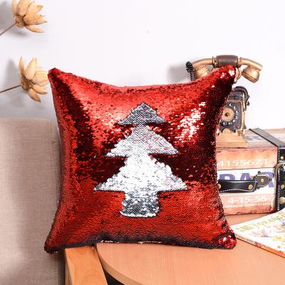 China Single hot sale factory produce red and silver sequin 16*16 inch magic pillow for sale