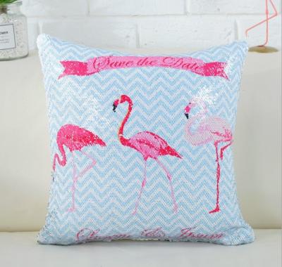 China Cozy In The Running Flamingo Sequin Pillow Sequin Cushion / Blink Gold Sequin Pillow Chair Car Cushion Cover for sale