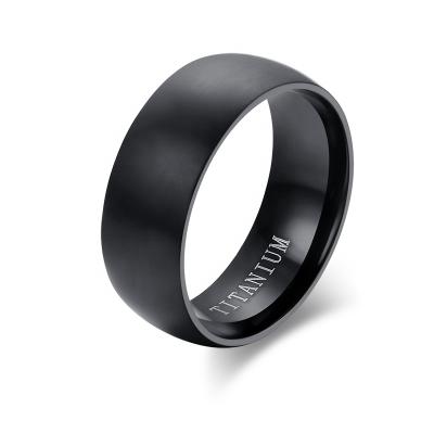 China Wholesale 8mm Nickel Free Mens Jewelry Nerez Engagement Black Titanium Wedding Band Rings for sale