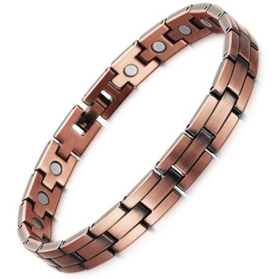 China Bracelet For Health 100 Fashionable Vintage Hot Selling Men's Pure Genuine Copper Magnetic Bracelet For Pain for sale