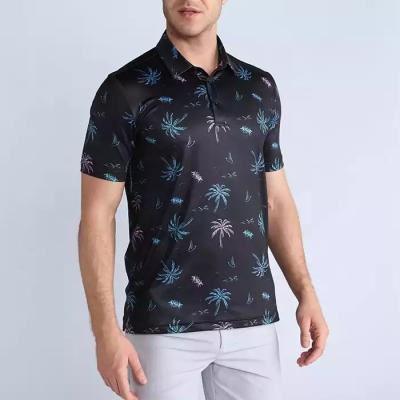 China Custom Anti-Wrinkle Polyester With Spandex Dye Sublimated Mens Golf Polo Shirt Cooldry Man Quick Dry Collarless T-Shirt for sale