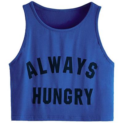 China Factory QUICK DRY Custom OEM Summer Letter Print Casual Sleeveless Crop Tops Women's Tank Top for sale