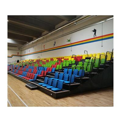 China College retractable tiered stand automatically folding seat with backrest for sale