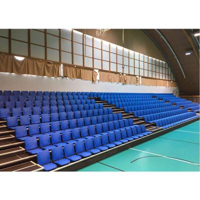 China Multipurposed Sport Hall Fully Automatic Retractable Seating With Plastic Folding Seat For Indoor Stadium for sale