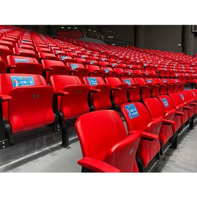 China Events Fire Proof Floor Folding Plastic Stadium Chairs With Armrest For Events for sale