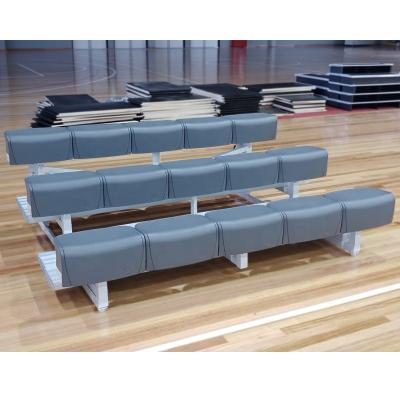 China Basketball Court 3 Rows Portable Aluminum Bleacher Temporary Football Stands With Bench Seat for sale