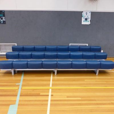 China Traditional Sports Hall Bench Outdoor Aluminum Grandstands Fixed Stadium Basketball Tennis Court Seating Bench for sale