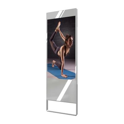 China Indoor fitness center Android mirror lcd magic advertising kiosk with LED light for sale