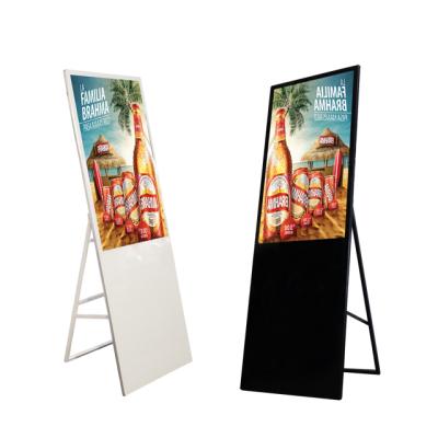 China 3G Camera Human Sensor Printer 43 Inch Fold Ultra Thin Digital Signage For Folding Menu Board Poster Commercial Kiosk Display for sale