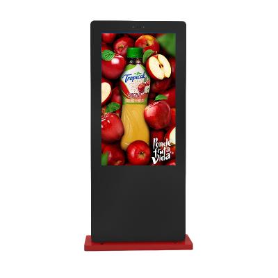 China For Food Outdoor Ultra Thin Smart Outdoor Digital Kiosk 4K TV Outdoor Kiosk Signage Advertising Screen Displays OS High Double Brightness for sale