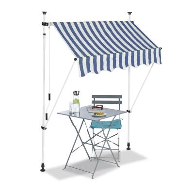 China White And Blue Polyester Balcony Patio Garden Awning Tent for sale