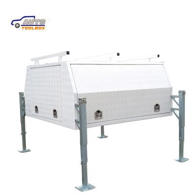 China Powder Coat Aluminum Waterproof Truck Tool Box Truck Canopy With Jackoff BH-C2100JW for sale