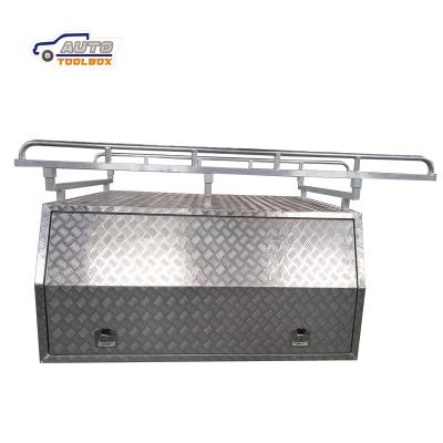 China Aluminum Waterproof Collection Trailer Storage Truck Tool Box Truck Awning With Three Doors 1800X1800X860 for sale