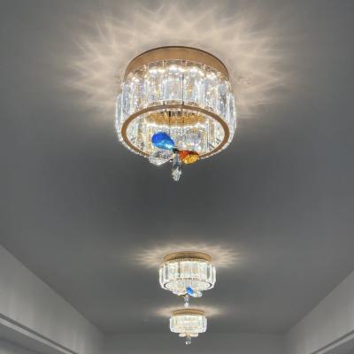 China Designers Exterior Mounted Hallway Lights Luxury Hutch Door Porch Decorative Small Crystal Led Modern Ceiling Light for sale