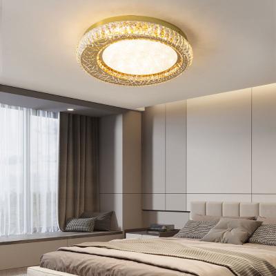 China Outdoor Mounted Creative Designers Moon Bedroom Crystal Led Modern Ceiling Lights Circular Decorative Luxury Living Room for sale