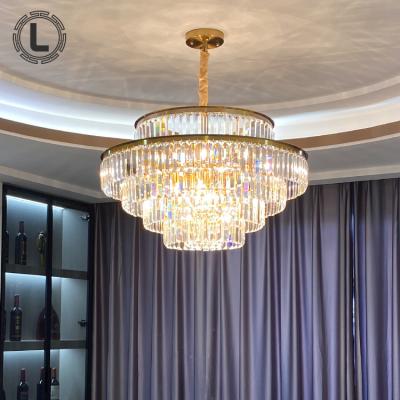 China Hotel indoor foyer modern art decor living room lights nordic gold hanging lamp led modern luxury k9 chandelier crystal chandelier pendants for sale