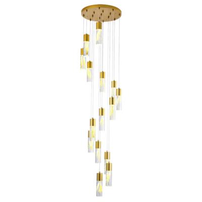 China Modern Staircase Chandelier Long Grain Crystal Chandeliers For Stairs Luxury Staircase Lighting Contemporary Chandelier for sale