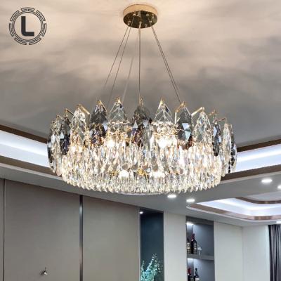 China 2021 Modern European Round Hotel Wedding Lighting Decoration Indoor Luxury Led Chandeliers Ceiling Crystal for sale