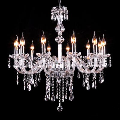 China Large Traditional Energy Saving Hotel Lobby Vintage Decorative European Luxury Lead Glass Led Modern Crystal Chandelier Lighting for sale