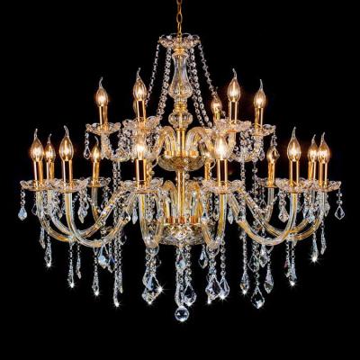 China Luxury decorative European vintagemodern industrial crystal chandelier lead glass large hotel lobby light traditional chandeliers large for sale