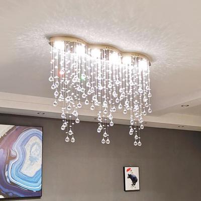 China Modern Contemporary Hotel Vintage Staircase Large Pendant Luxury Led Large Modern Crystal Chandeliers for sale