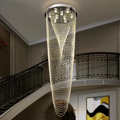 China Luxury Long Staircase Modern Contemporary Hotel Large Ceiling Leaded Crystal Chandelier Lighting Modern Chandelier 2021 for sale