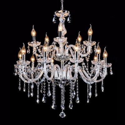 China Modern hotel energy-saving gold large lobby decorative European vintage luxury led pendant lights modern chandelier crystal prices for sale