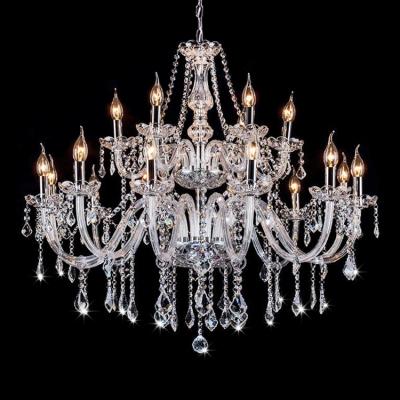 China Large Modern Hotel Energy Saving Golden Lobby Decorative Vintage European Luxury Leaded Crystal Chandelier for sale