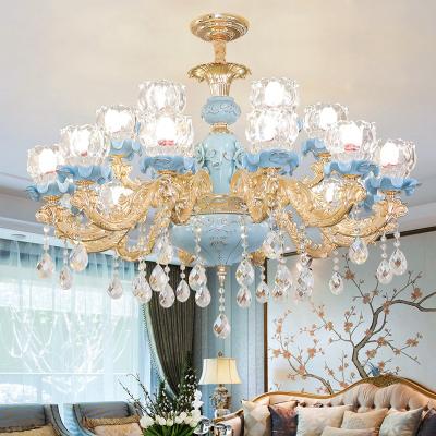 China European Vintage Contemporary Hotel Pendant Lighting Lead Crystal European Art Modern Chandelier For Living Room for sale