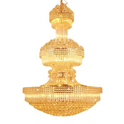 China Luxury tall gold project alibaba staircase k9 crystal chandelier hotel villa wedding fancy modern living room indoor for sale