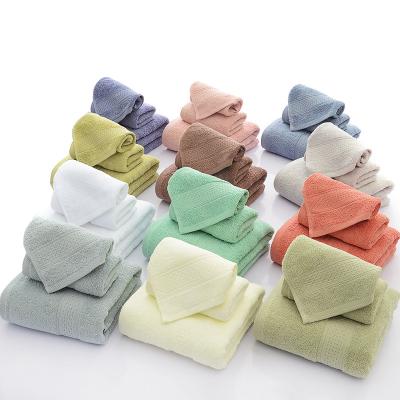 China Factory Wholesale Sustainable 100% Cotton 3 Piece Hand Face Bath Towel Set for sale