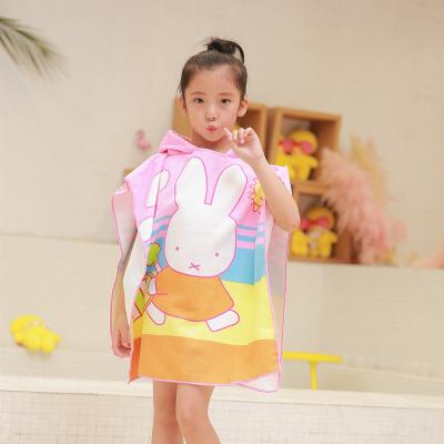 China Customized Sustainable Hooded Kids Beach Towels Kids Hooded Beach Towel for sale