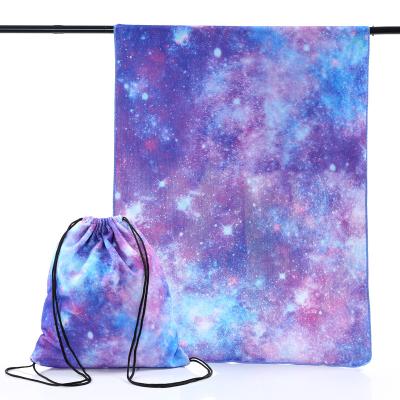 China 2022 Hypoallergenic NEW Design 2 in 1 Beach Towel with Drawstring Backpack Retractable Beach Towels Bag for sale